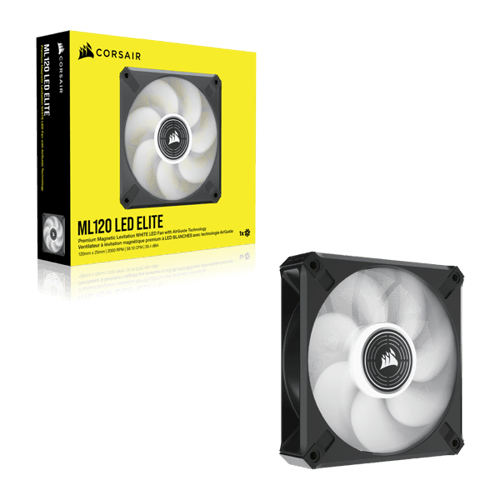 Corsair ML120 LED Elite 120mm White LED Cabinet Fan (Single Pack)